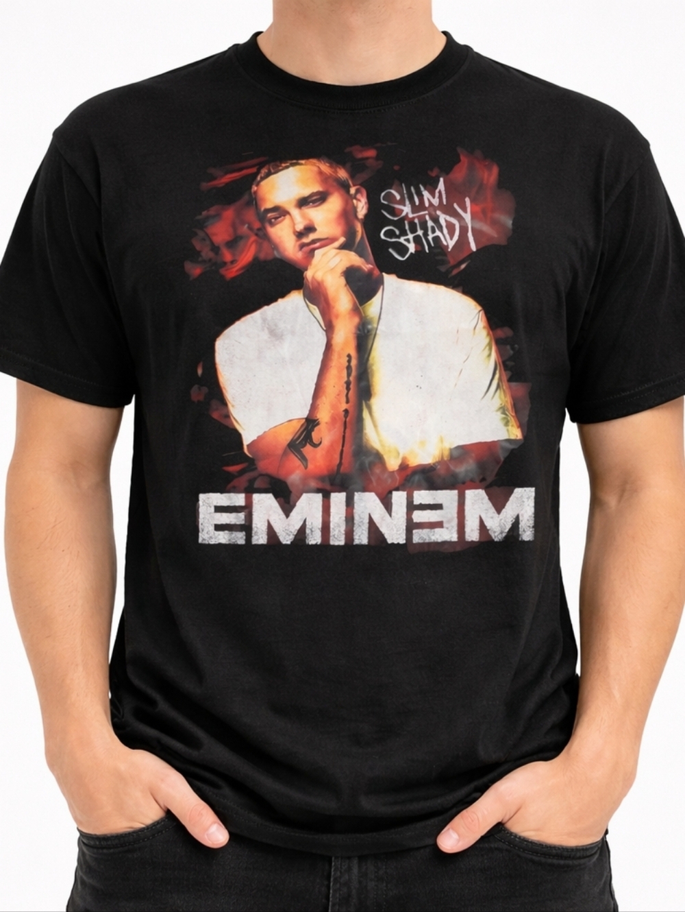 Eminem “Slim Shady” Graphic T-Shirt Black Rap Hip Hop Tee